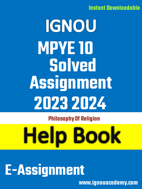 IGNOU MPYE 10 Solved Assignment 2023 2024